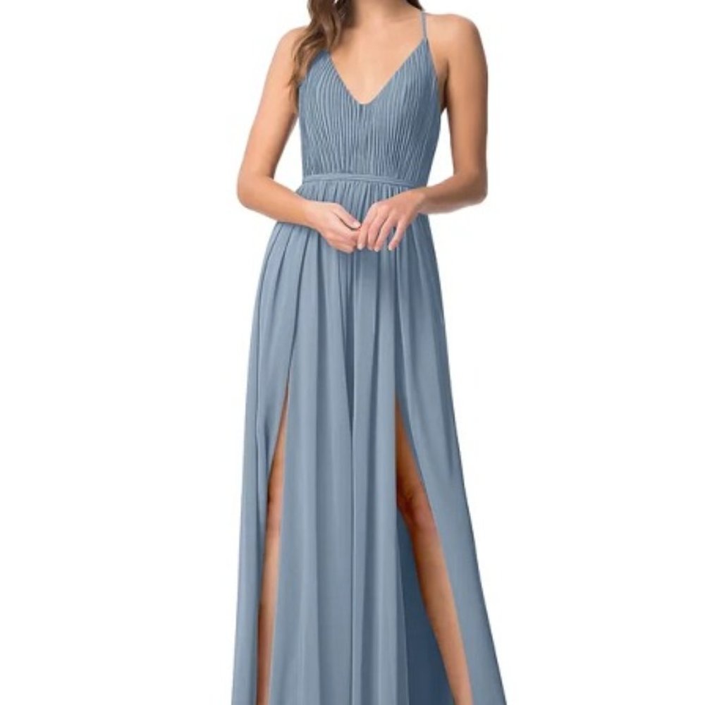 Azazie Blythe Bridesmaids Dress - Dusty Blue